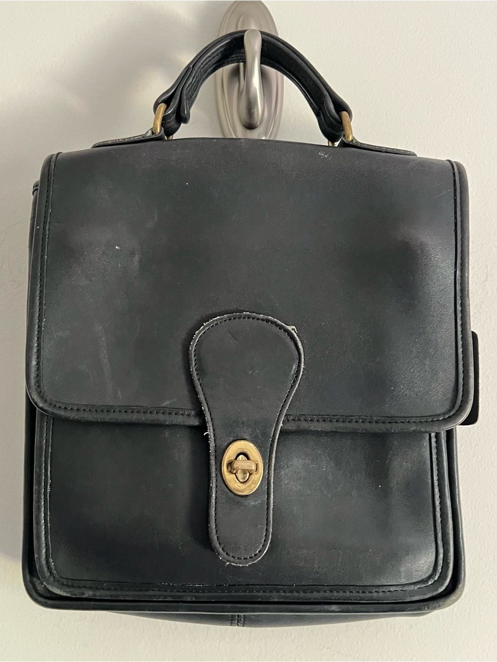 Vintage Coach Black Station Bag 5180 Satchel *Missing crossbody Strap*